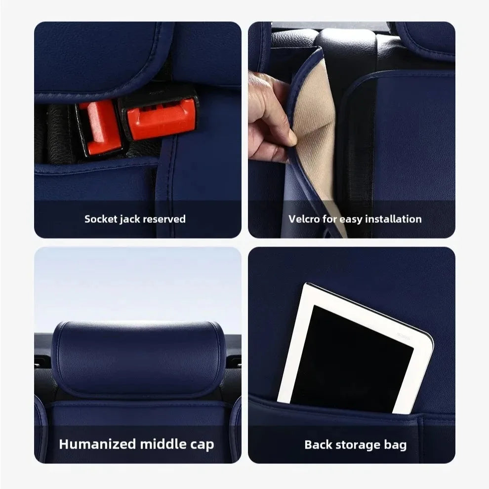 Ergonomic Car Seat Cushion – Nappa Leather & Ice Silk, High-Resilience Sponge, All-Season Comfort for Most Vehicles