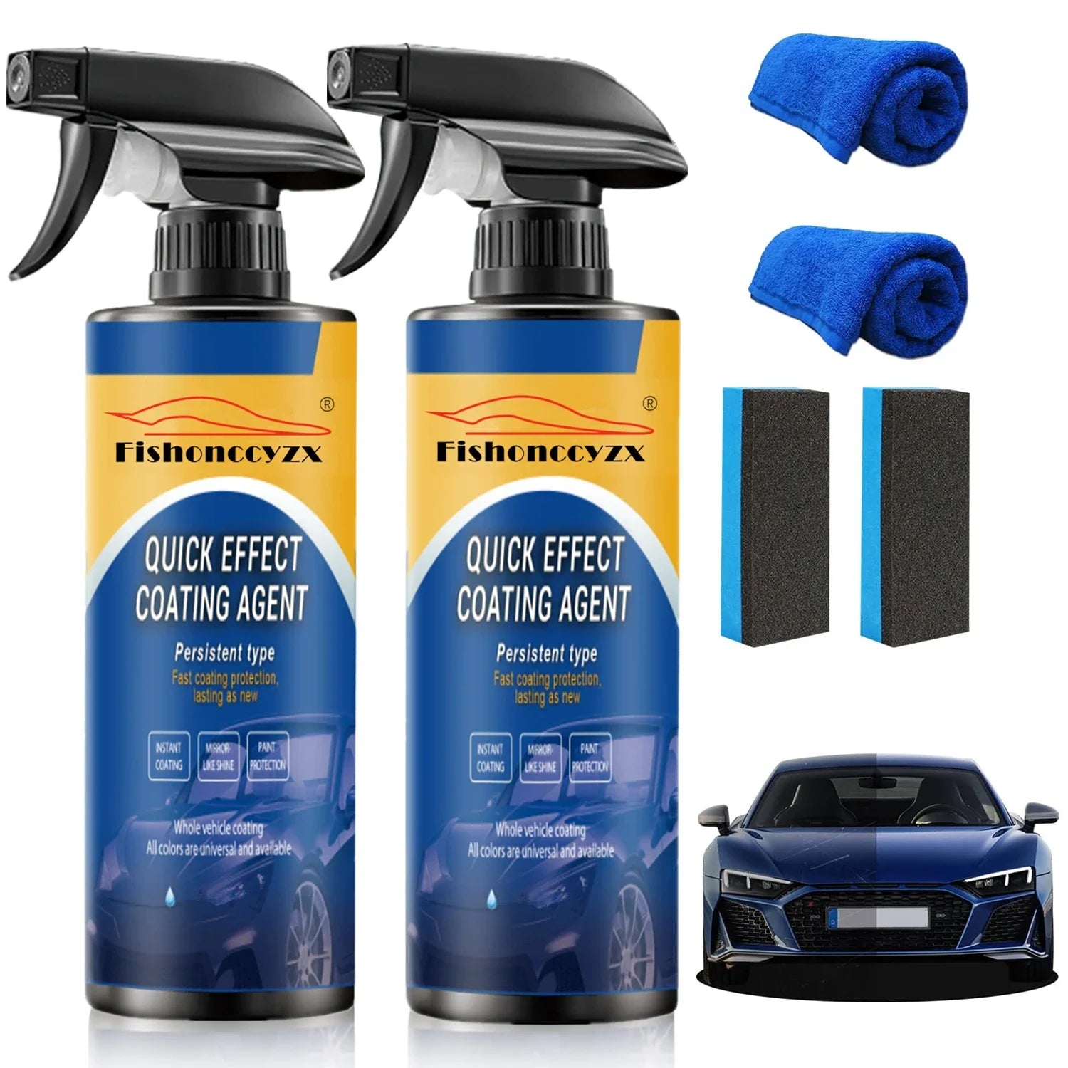 500ML Car Coating Spray Quick Effect Coating Agent Coat Car Wax Car Scratch Wax Coating Spray Oil Film Emulsion Glass Cleaner