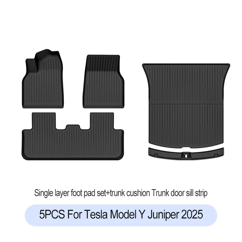 For Tesla New Model Y Juniper 2025+ TPE Floor Mats Waterproof Luggage Mat Wear-resistant Foot Pads ModelY Trunk Mats Accessories