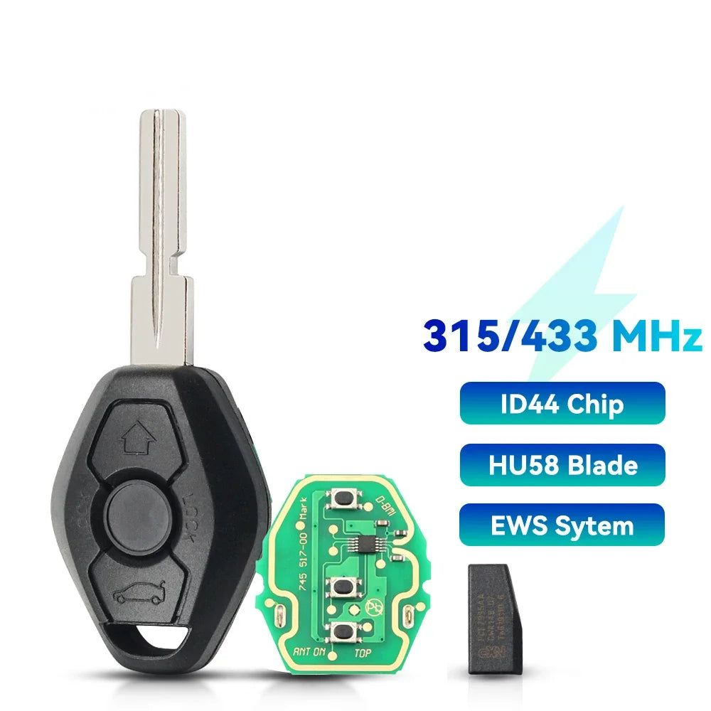 KEYYOU EWS Sytem ID44 Chip For BMW E38 E39 E46 X3 X5 Z3 Z4 1/3/5/7 Series 315/433MHz Keyless With Battery For BMW Remote Car Key