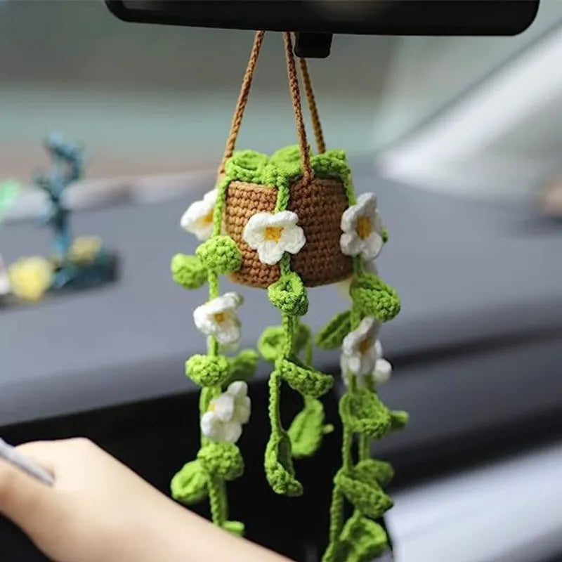 Hot selling car plant ornaments, car decorations, rearview mirror pendants, creative woolen accessories inside the car