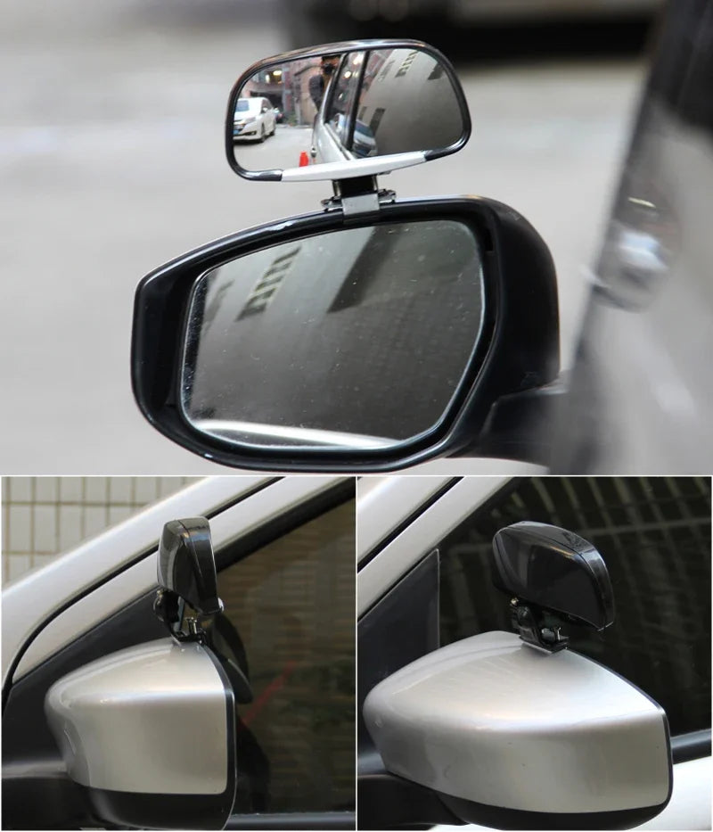 1 Pair 360 Degree Rotation Adjustable Rear View Mirror Car Blind Spot Mirror Wide Angle Lens for Parking Auxiliary Mirror