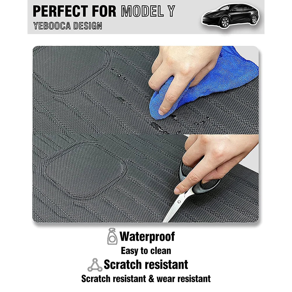 Rear Seat Back Cover Backrest Protector for Tesla 2020 ~ 2025 Model Y Juniper Trunk Anti-scratch Pad Anti-dirty Mat with Velcro