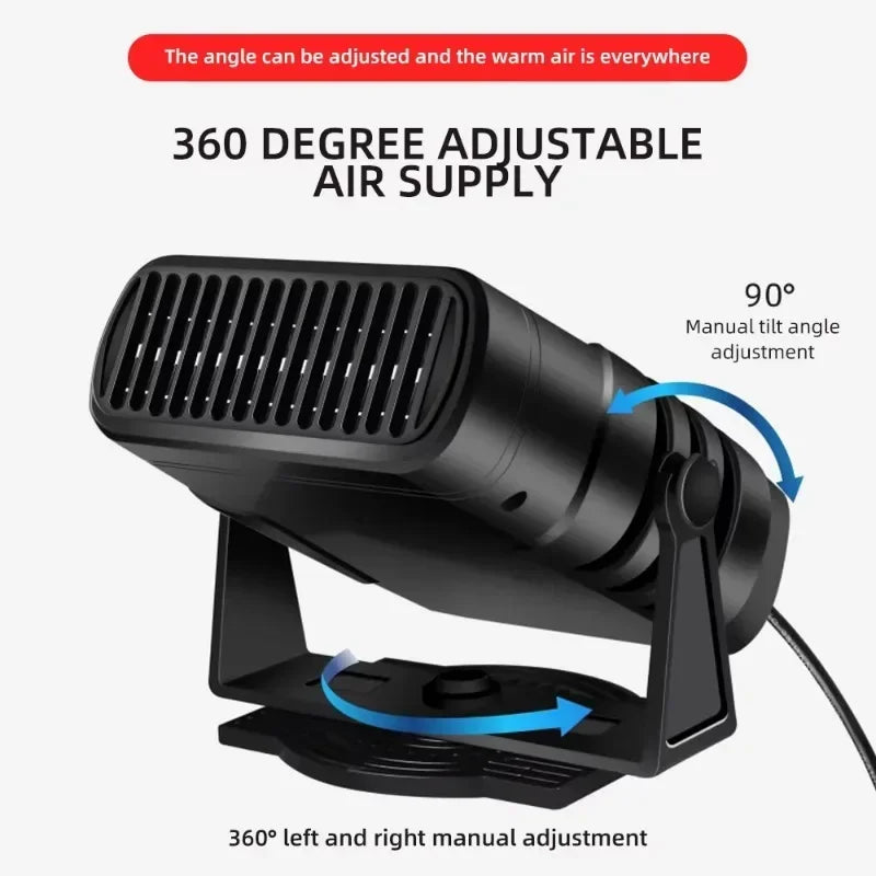 Portable Car Cooling Heater Defroster 12V 24V Dual Mode Fan Electric Windshield Demister Fast Heating Drying Auto Vehicle