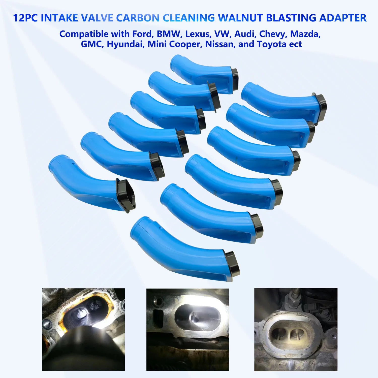 12PCS blue black walnut sandblasting joint car carbon removal machine engine carbon deposit walnut sand cleaner