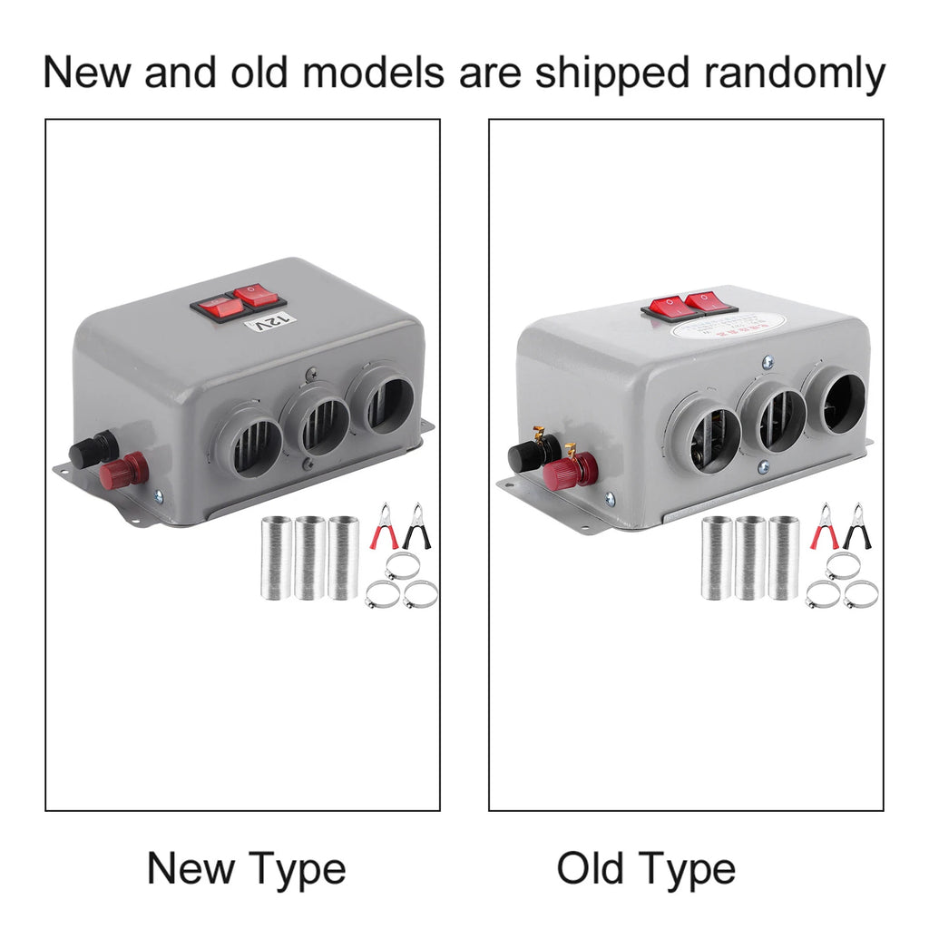 12V Compact Car Heater 3 Hole 600W‑800W Winter Fast Heating Warmer Frost Removing Low Noise