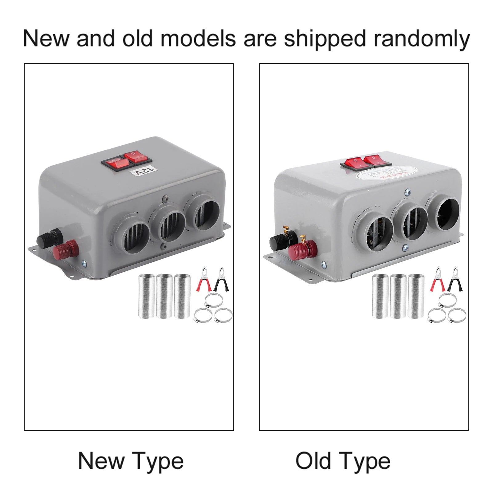 12V Compact Car Heater 3 Hole 600W‑800W Winter Fast Heating Warmer Frost Removing Low Noise