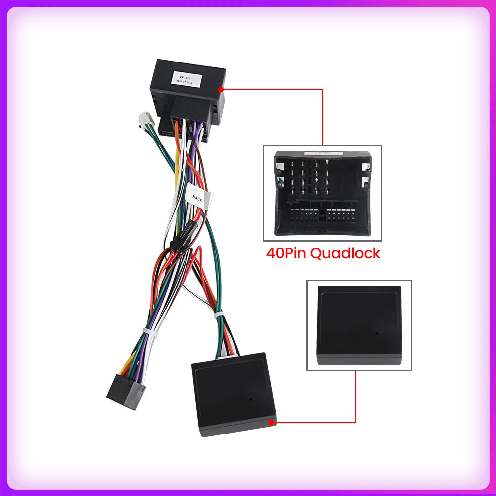 Canbus Box For Volkswagen Golf 5/6/Polo/Passat/Jetta/Tiguan/Touran/Skoda 40 Pin Harness Power Cable Android Car Radio Multimedia