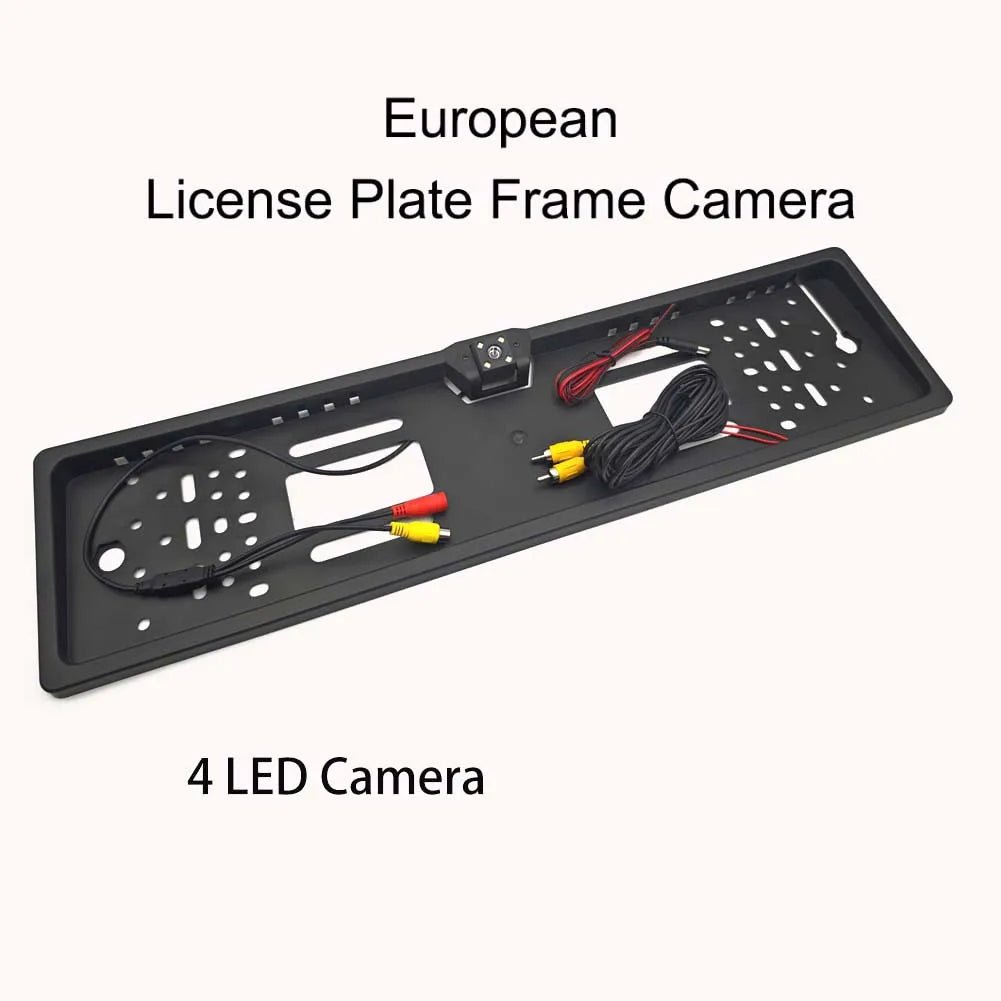 4/8/12LED  European License Plate Rearview Camera Frame Reverse Backup Camera Night Vision for Truck Car SUV, Camper Pickup