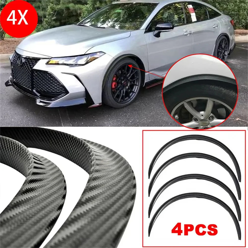 Universal 4PCS Car Truck Body Fender Flares 73cm Rubber Wheel Arches Eyebrow Lip Anti-scratch Strip Sticker Mud Flaps Guard Trim