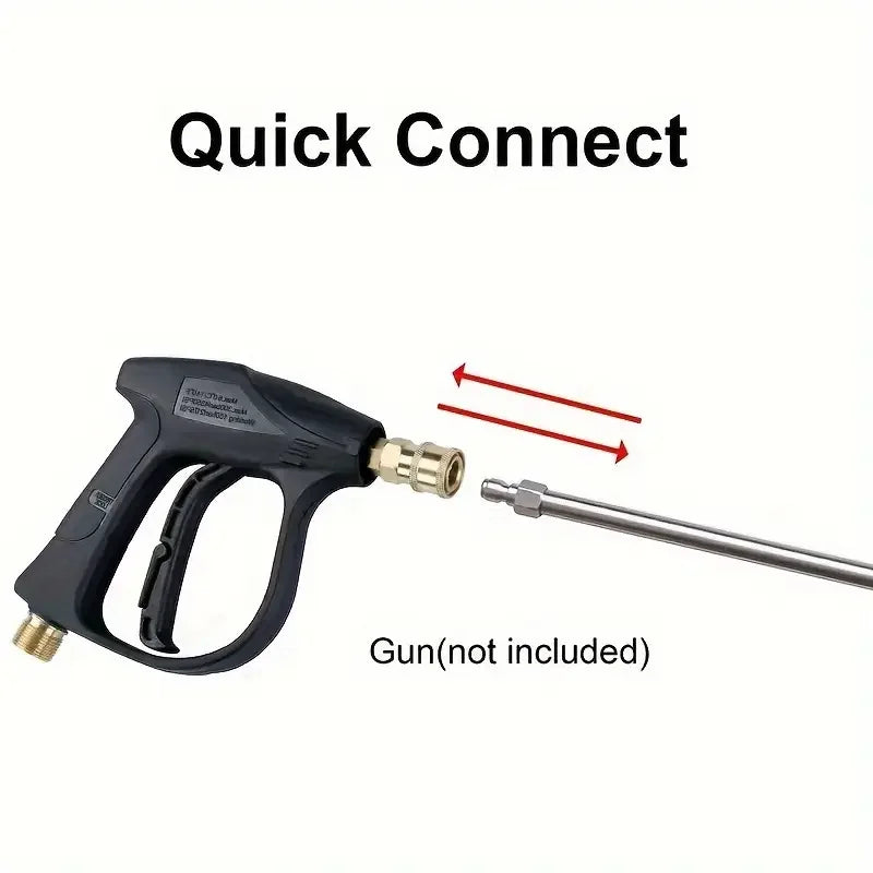 High Pressure Water Gun Extension Rod Quick Plug 17 Inch Stainless Steel Extension Rod 1/4 Male And Female Quick Connection Exte