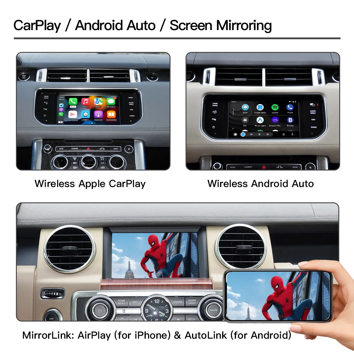 CARABC Wireless carplay Android Auto Fits For Land Rover Jaguar Bosch Discovery4 Evoque Freelander2 XJL XE XF Mirroring Decorde