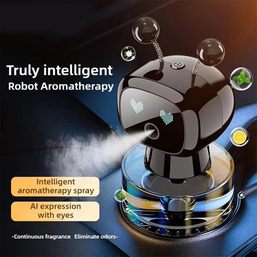 Car Air Freshener AI Smart Robot Rechargeable Fragrance Auto Diffuser Air Freshener Aromatherapy Perfume Universal Accessories
