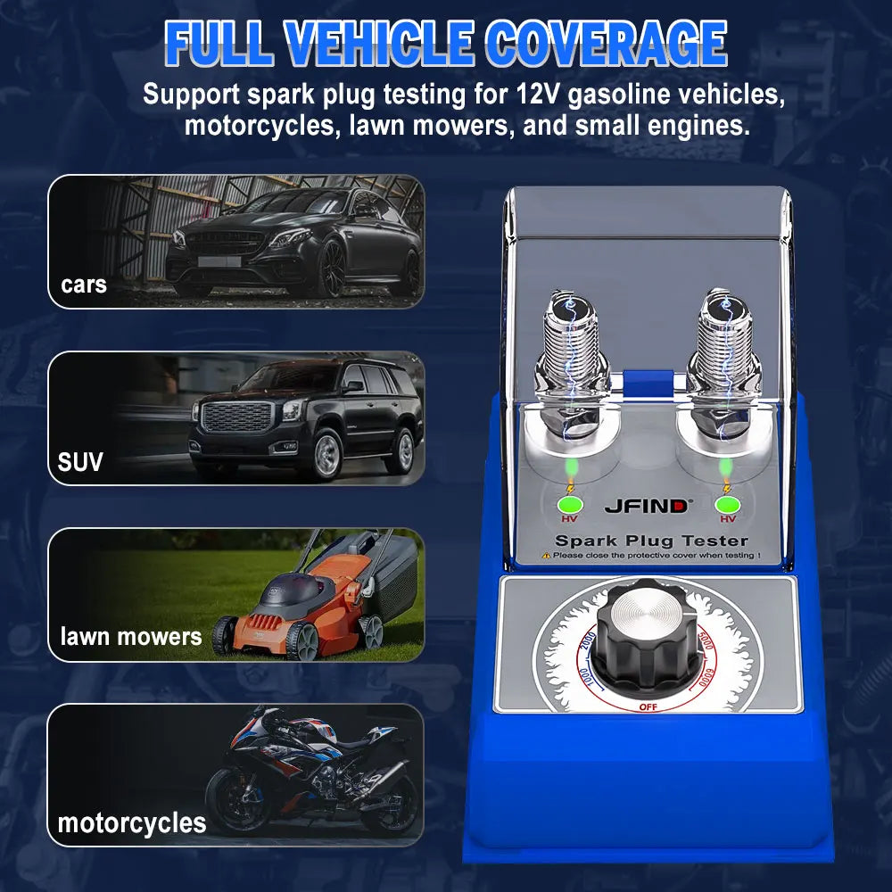 Spark Plug Tester Tool Double Hole Spark Tester 0-6000rpm Diagnostic Scanner Auto Car Motorcycle Engine Ignition Detector