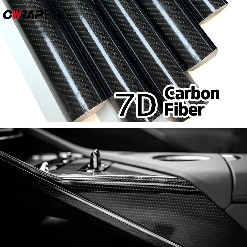 7D Carbon Fiber Car Tuning Film Vinyl Wrap Black Red Auto Stickers Waterproof Adhesive Motorcycle Stickers for Car Accessories