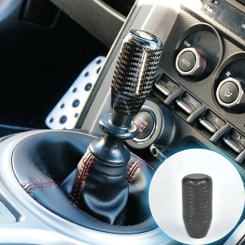 Racing Real Carbon Fiber Gear Shift Knob Knob 5th 6th Speed Handle Knob with For Converting Automatic Gear Into Manual Gear