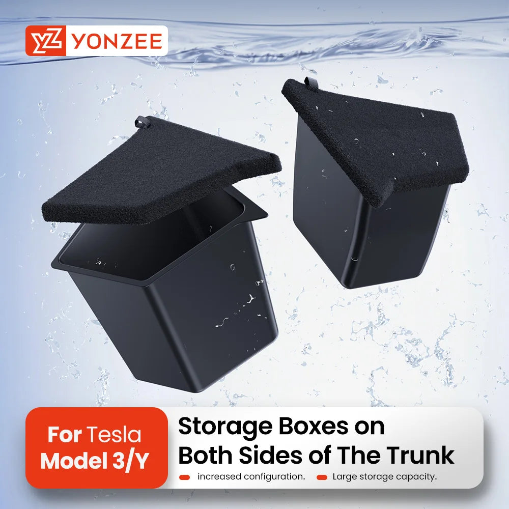 YZ For Tesla Model Y Juniper 21-2025 Trunk Side Storage Box  Hollow Cover Organizer Flocking Mat Partition Board Stowing Tidying