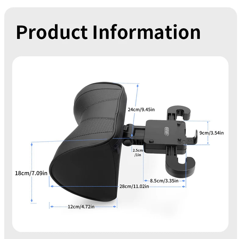Leather Car Seat Headrest Cushion Multi-Function Memory Foam Car Neck Pillow Adjustable Car Headrest Pillow Auto Accessories