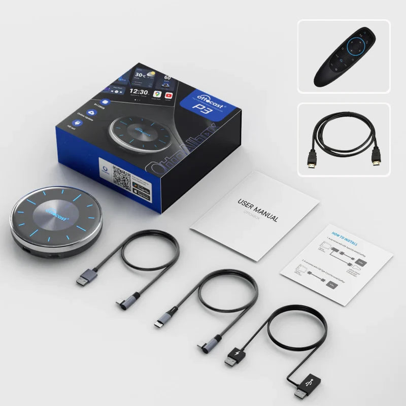 OttoAibox P3 CarPlay AI TV Box Wireless Android Auto Car Play for Smart Intelligent Systems Adapter