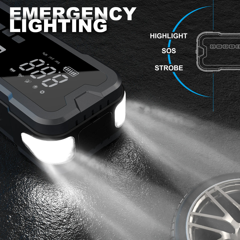 Roadjoy Car Jump  Starter with Air Compressor 150PSI 7000A Portable Car Starter Battery Pack (Full Gasoline/10.0L Diesel)