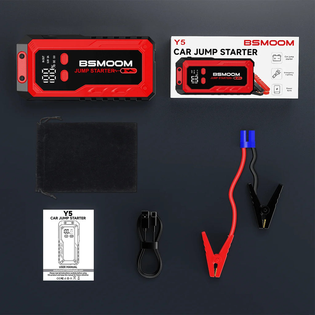 BSMOOM 7000A Car Jump Starter Big Power Bank Car Battery Booster 12V Car Starting Device for Petrol 9.0L Diesel 8.0L