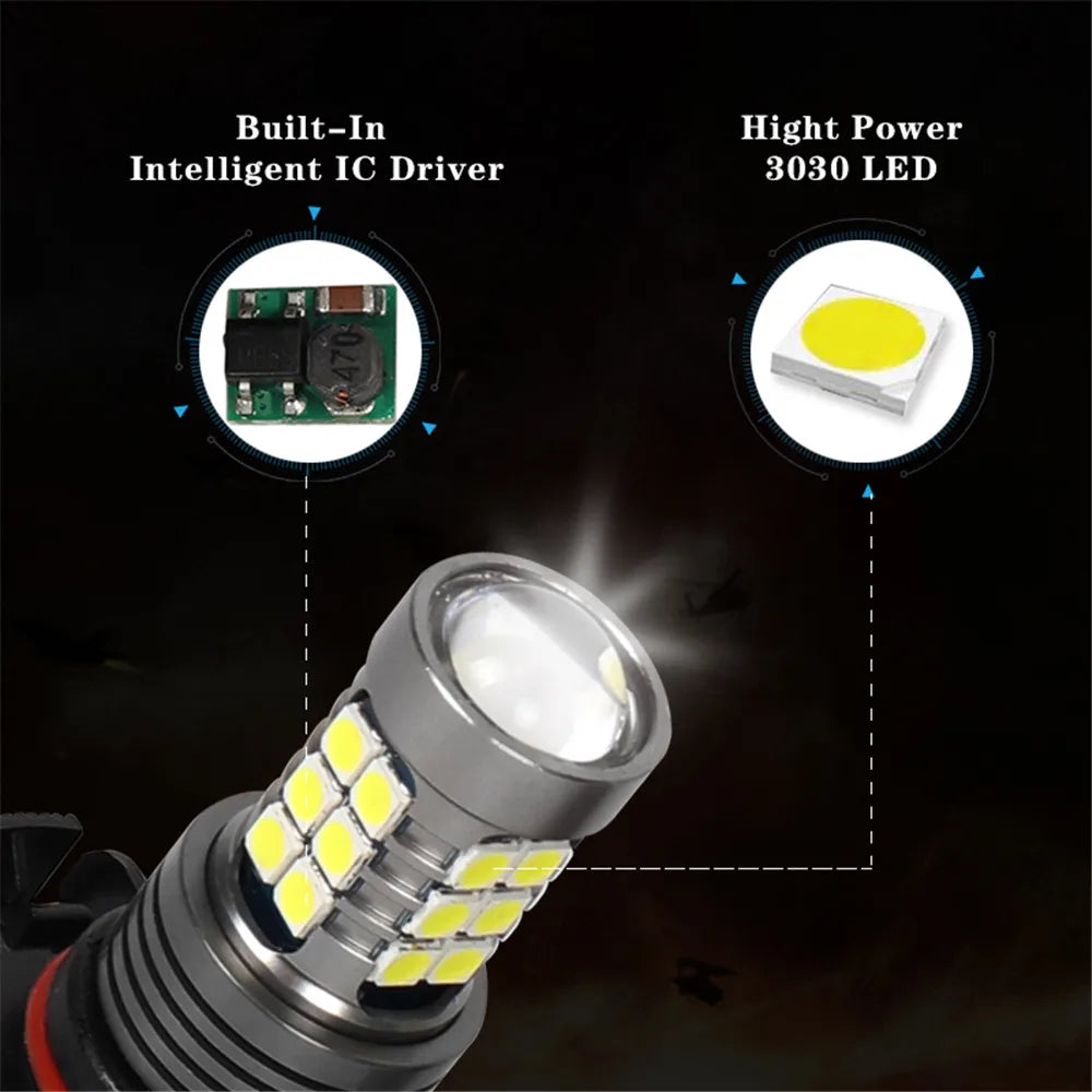 LED Car Front Fog Light Lamps 2504 PSX24W 12276 Bulbs For Peugeot 208 2012 2013 2014 2015 2016 2017 2018 2019 Auto Accessory