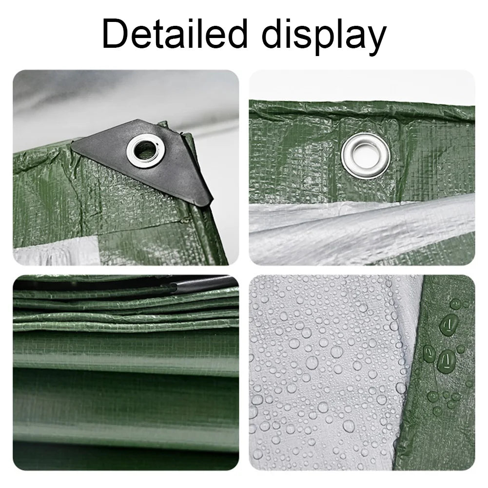 1/2pcs Large Tarpaulin Heavy Duty Thickened Waterproof  Tarp Rain Cover Multipurpose Outdoor Garden Camping Car Tent Sun Shelter