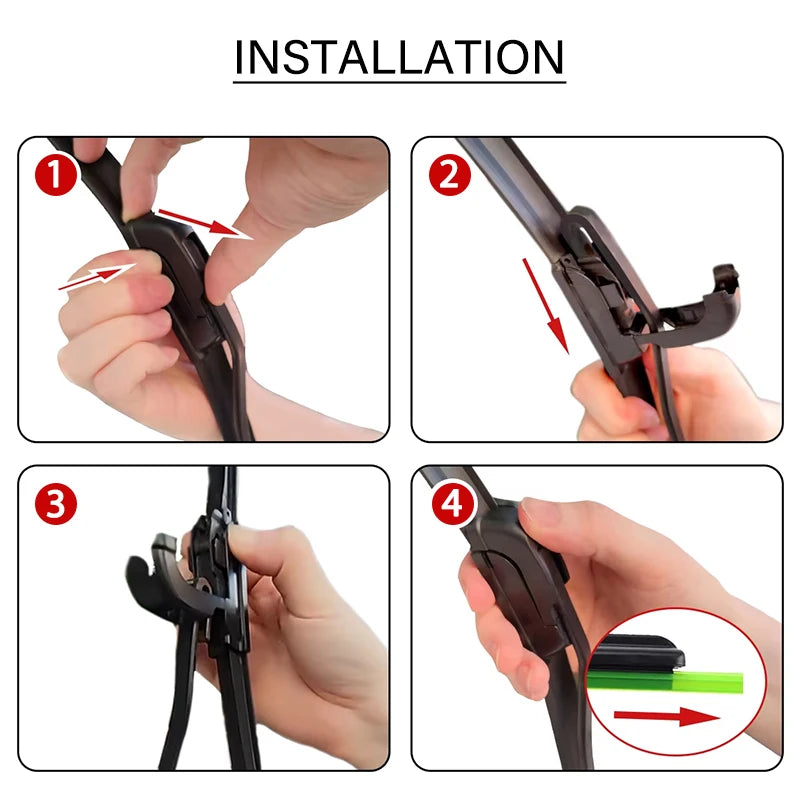 1Pc Universal J-Hook U-type Wiper Blade Boneless Wiper Quiet Durable Car Windshield Wiper Blade 14 "16" 18 "19" 20 "21" 22 "24"