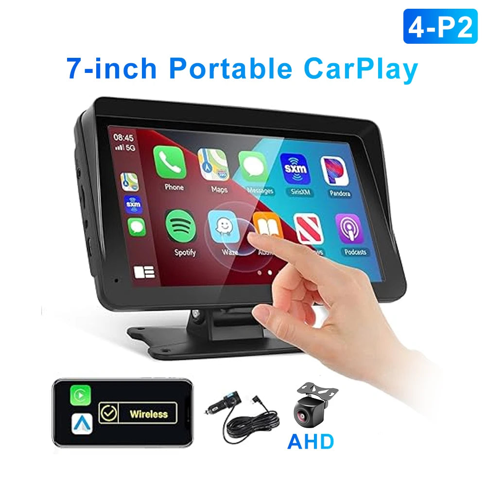 7" / 9" Inch Portable Wireless Carplay Android Auto Screen HD Car Radio Multimedia MP5 Video Player Rear Reversing Camera DVR