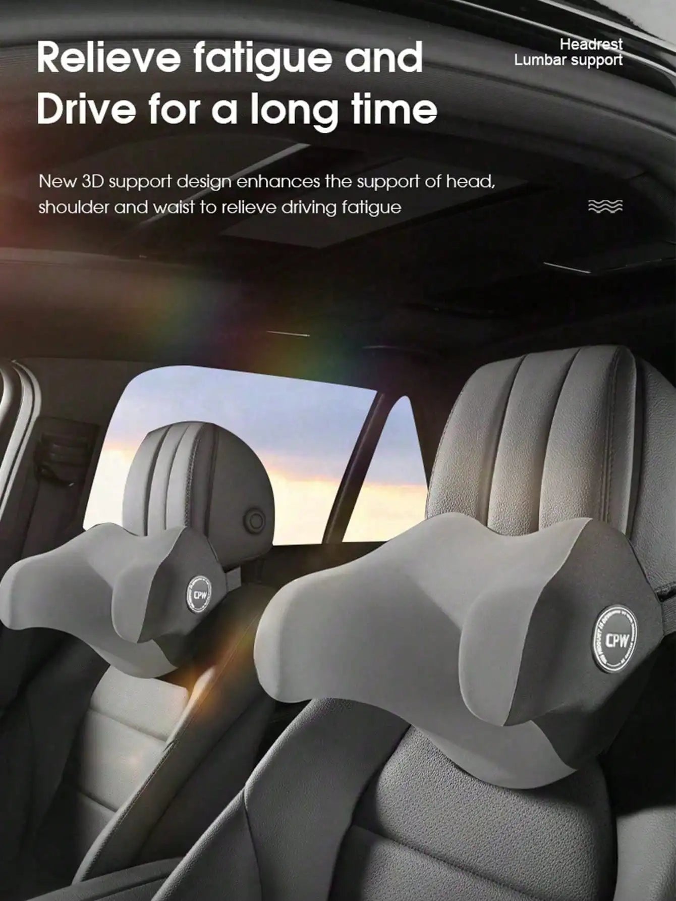 1pc Car Headrest, Neck Pillow for Preventing Neck Tilting, In-car Supplies, Side Support for Adults and Children, U-shaped Memor