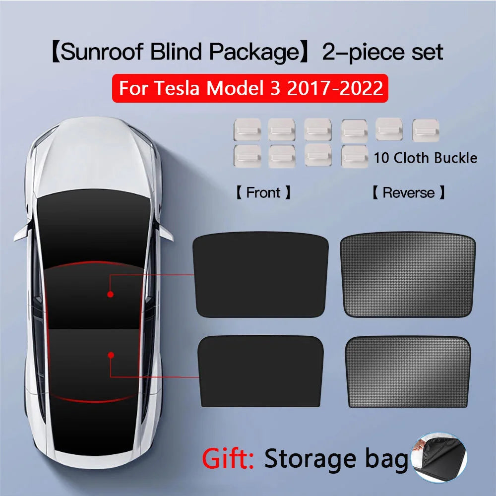 2pcs Sun Shades Roof for Tesla New Model 3 Y Juniper Launch Refresh Highland Sunshade UV Protect Skylight Film 2025 Accessories