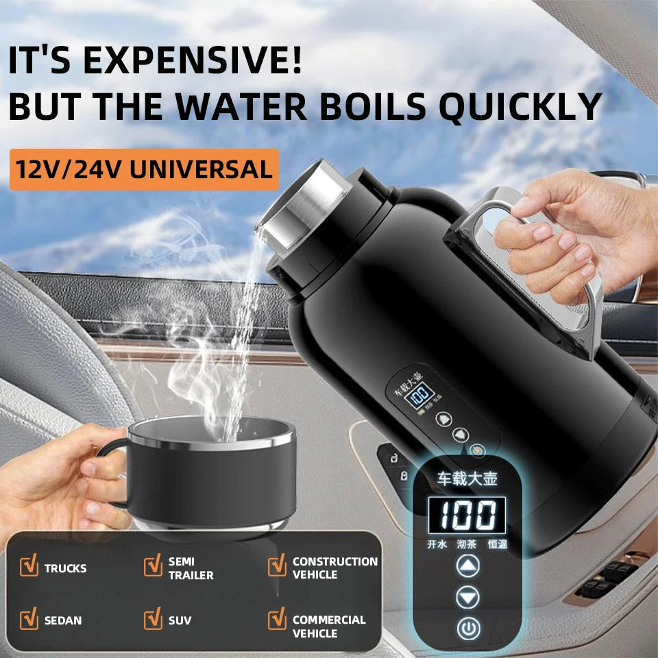 Car Mounted Kettle 2025 New 12V24V Universal Heating And Insulation Integrated Car Essential Stainless Steel 304 Electric Kettle