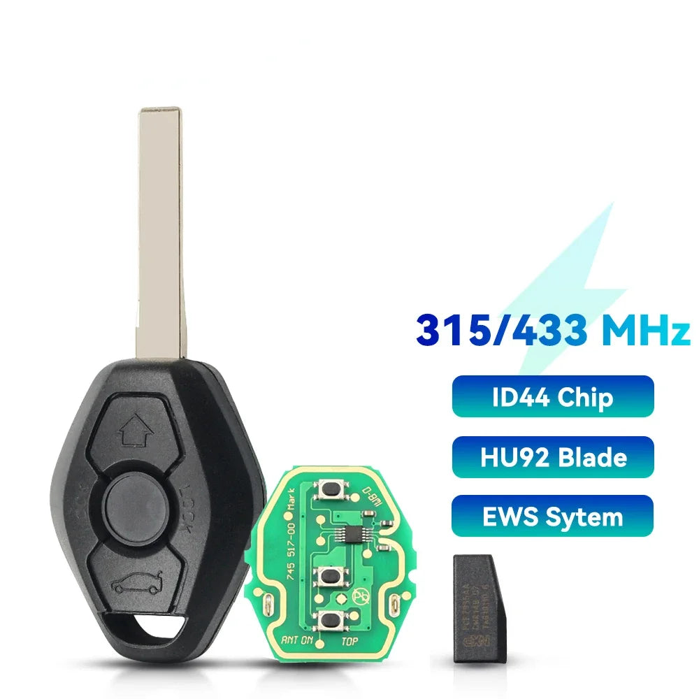 KEYYOU EWS Sytem ID44 Chip For BMW E38 E39 E46 X3 X5 Z3 Z4 1/3/5/7 Series 315/433MHz Keyless With Battery For BMW Remote Car Key