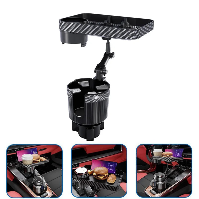 Multi-functional Car Cup Holder Tray Dining Food Drink Holder Cup Table Adjustable Storage Holder Solution Travel Accessories