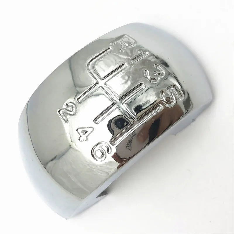 Black Chrome Car Gear Shift Knob Headball Lever Stick Pen Badge Cap Top Cover For Skoda Octavia MK2 II (04-08) II FL (08-11)