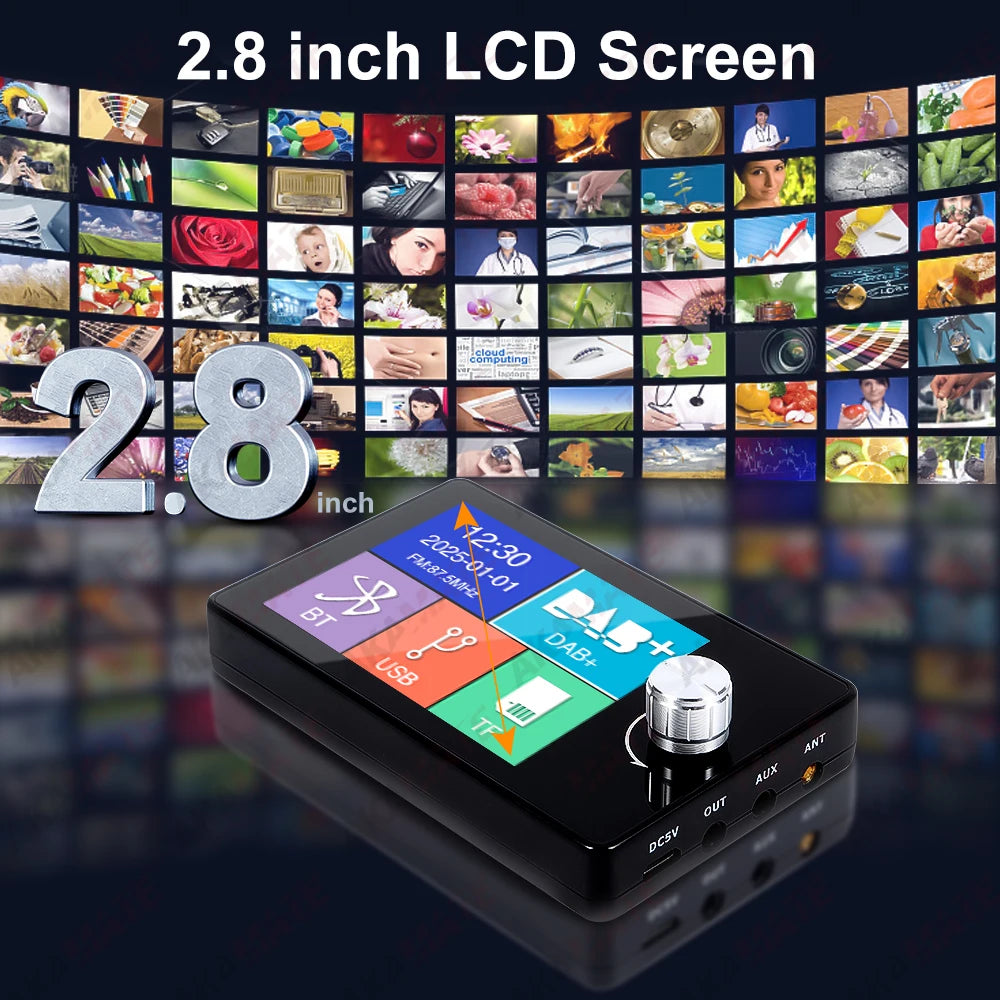 DAB+ Antenna for Android Car Radio With USB Adapter GPS Stereo DAB Receiver Player Automatic Scan Support Channel List LOGO