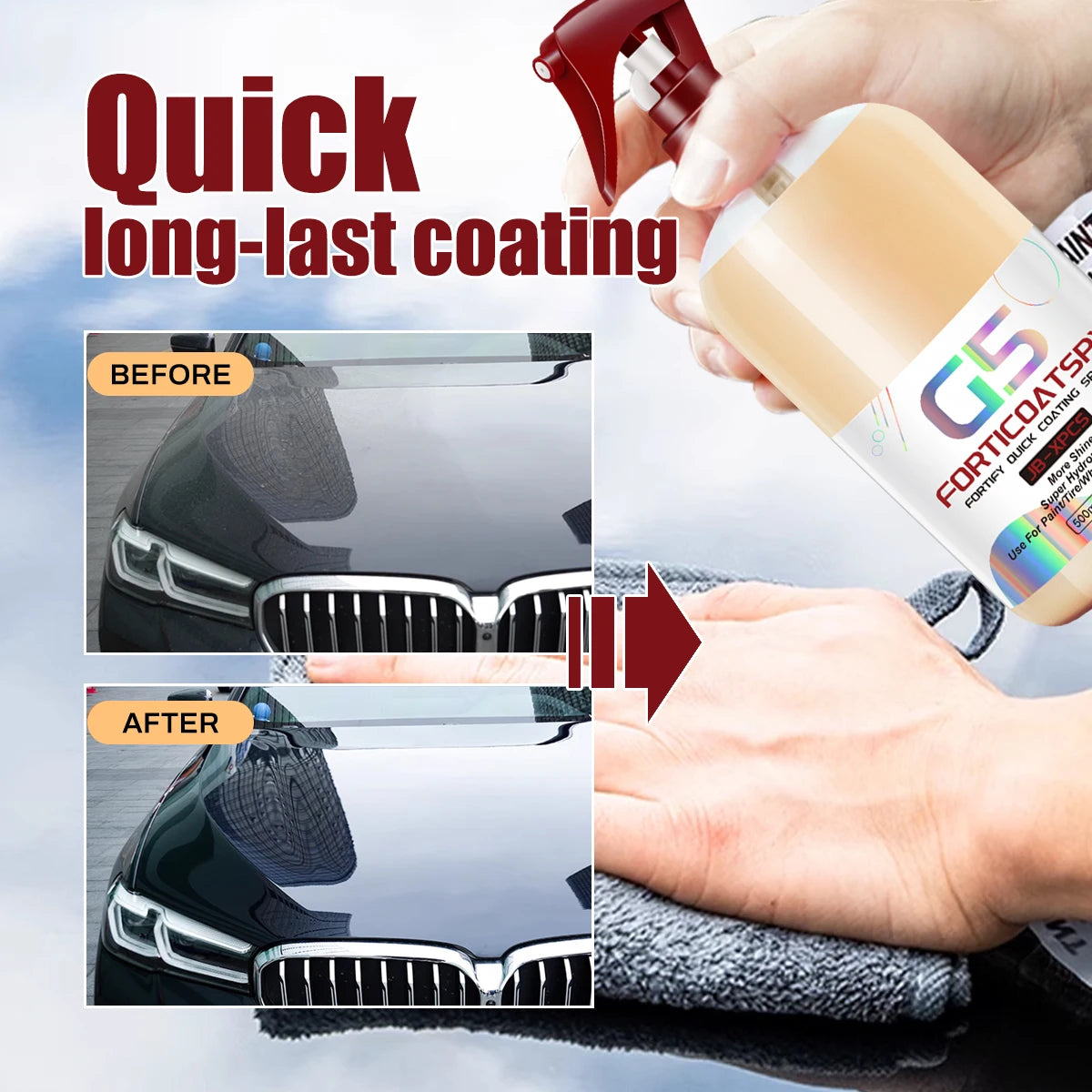 Car Ceramic Nano Coating High Protection Shine Ceramic  Crystal Hydrophobic Hand Spray Nano Polishing Paint Wax G5