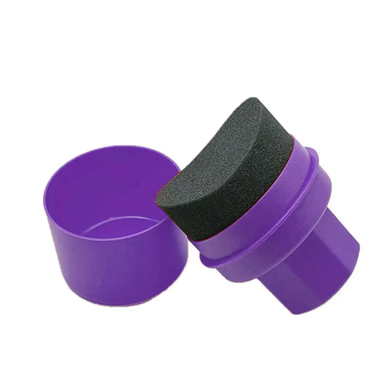 Waxing Sponge for Car Wax Applicator Pad With Lid Curved Shaped Easy Waxing Tire Sponge Tire Cleaning Tools Detailing Brush