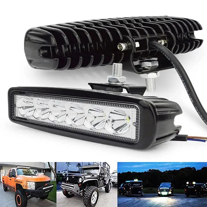 6 LED Car Work Light High Bright Spotlight Universal Offroad Automobile Truck Driving Fog Headlights DRL Driving Lamp 12V