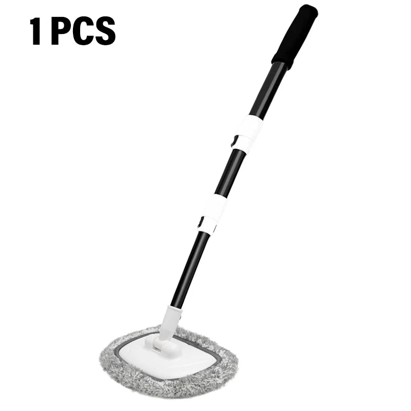 2025 New 15 Degree Bend Car Cleaning Brush Car Wash Brush 3-Section Broom Telescoping Long Handle Cleaning Mop Cleaning Tools