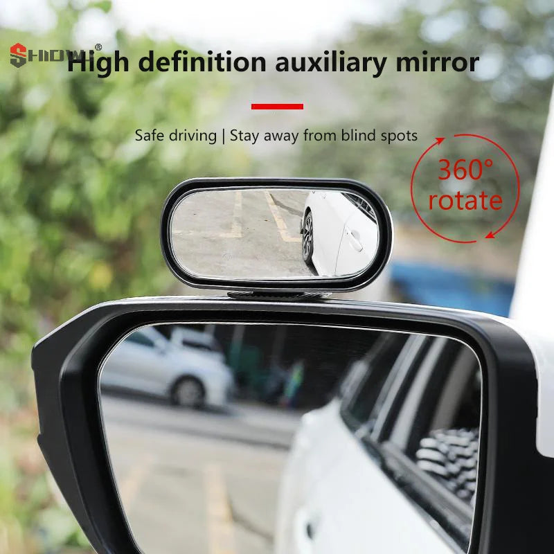 Car Mirror Auxiliary Rear View Mirror Wide Angle Side Rear Mirrors Reverse Blind Spot 360° Adjustable Car Accessories