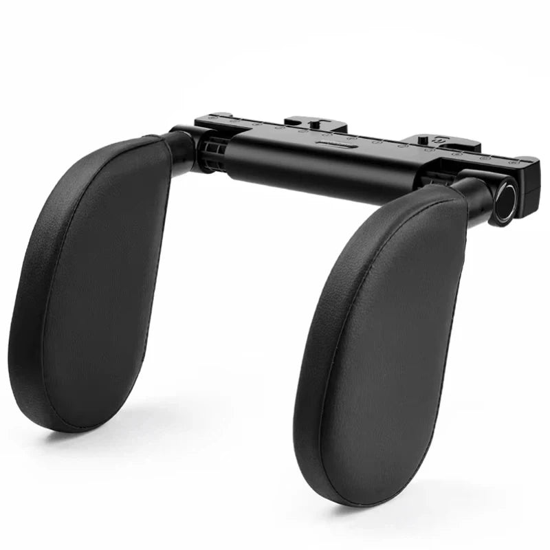 Ergonomic 360° Adjustable Auto Cervical Pillow with Memory Foam & Side Pads One-Click Sleep Headrest for Car