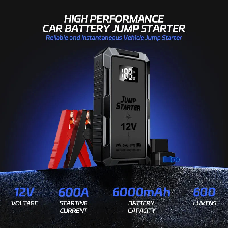 Portable Charger Car Booster 8000mAh High-power Automobile Emergency Starting Power Supply Car Starter with Lighting Accessory