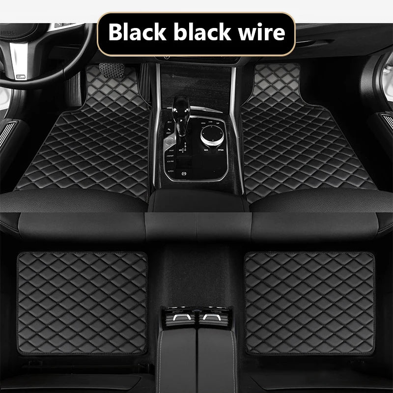 BLALION Car Floor Mats 4PCS Universal PU Waterproof Auto Foot Pad Protector Carpet Front and Rear Mats Set Interior Accessories