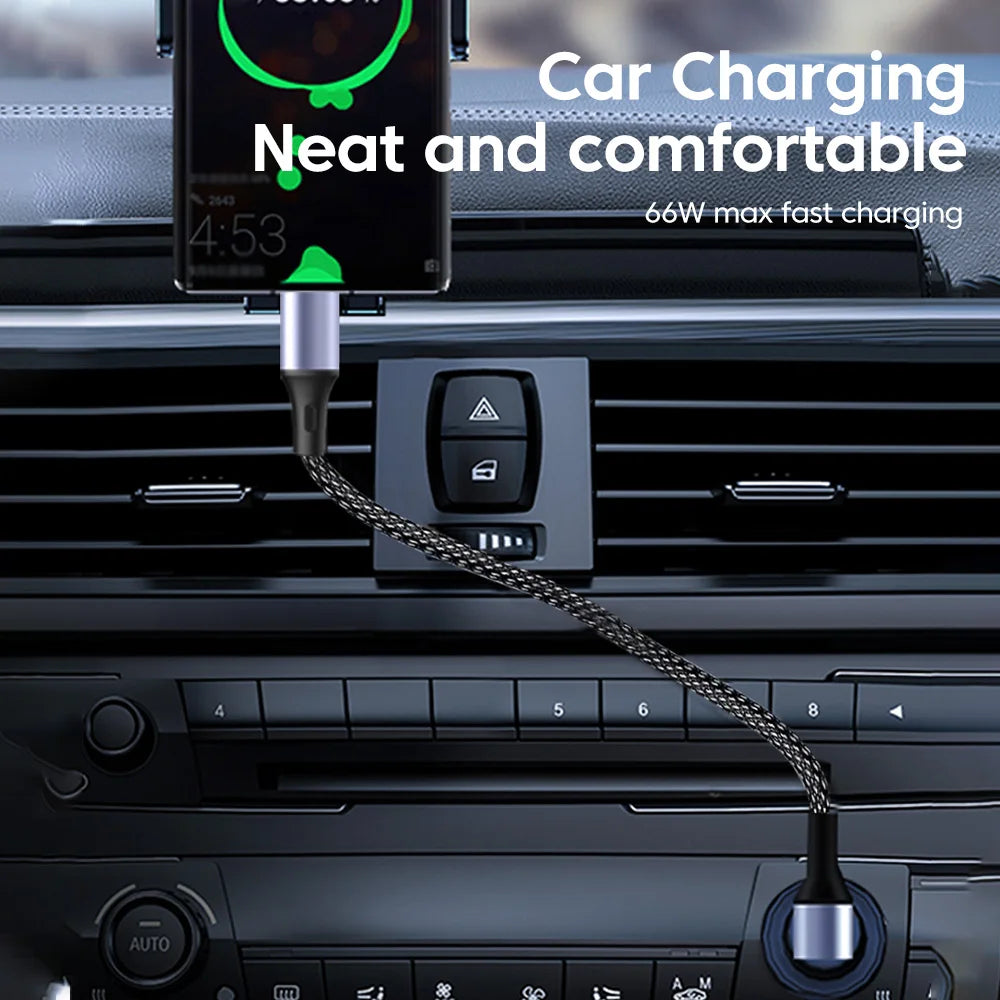 0.15/0.3M Short Cable 66W USB A/ USB C to Type C Fast Charging Cable Elbow Portable Power Bank Data USB C Cord For iPhone 15 16