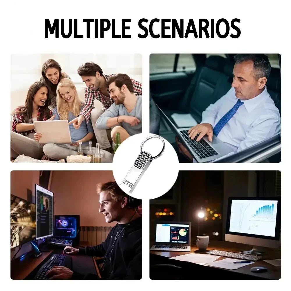 New 2TB Original Flash Drive USB 3.0 High Speed Pen Drive 1TB Metal Waterproof Type C USB Memory For Computer Storage Devices