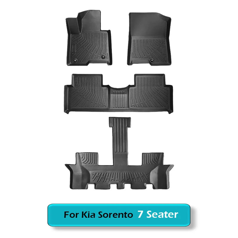 All Weather Floor Mats Cargo Liner for 2021 - 2025 2026 Kia Sorento Hybrid TPE Car Trunk Mat with Backrest Pad PHEV & HEV