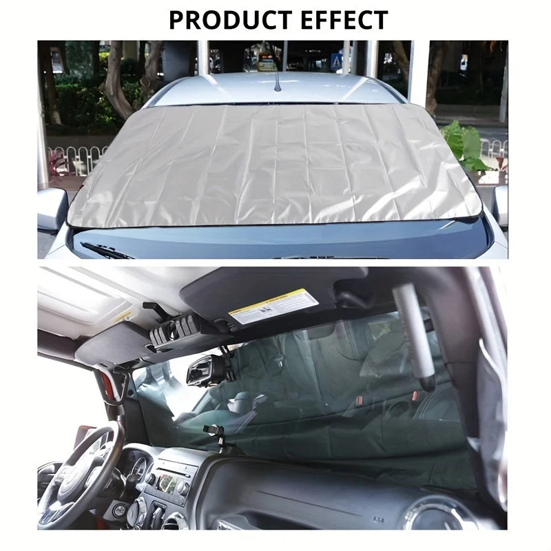 1/4pcs Foldable Windshield Protector All-Season Car Sun Visor Snow Cover SUV Hail Proof Shield Against Winter Heavy Snow Tools