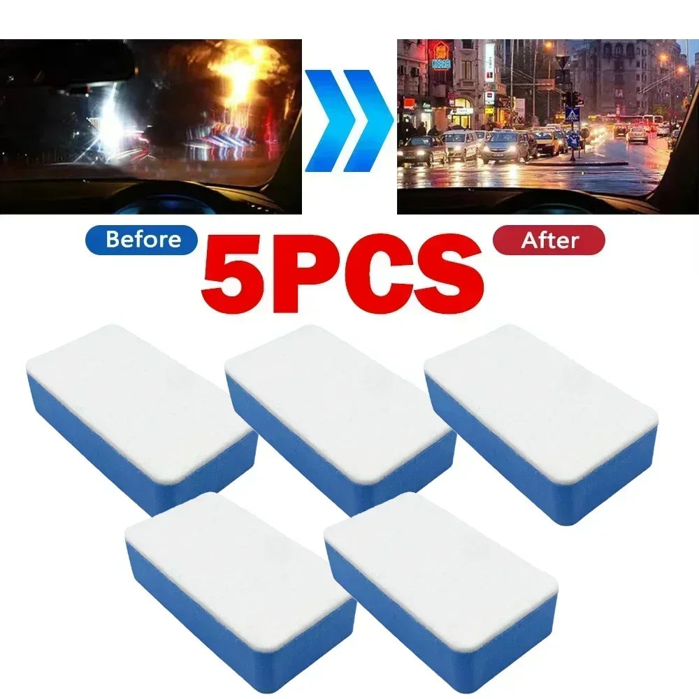 Car Glass Oil Film Cleaning Sponge Wiper Polishing Sponges Car Windshield Wool Felt Brush Oil Dusty Removal Tools Accessories