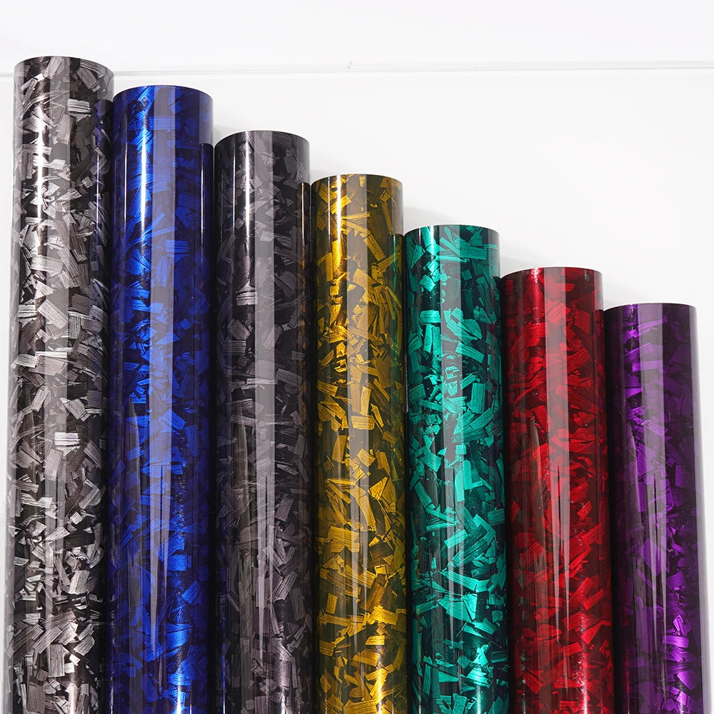 50/30cm*300cm High Glossy Black Gold Silver Red Forged Carbon Fiber Vinyl Wrap Film on the Hood Adhesive Vinyl for Car Stickers